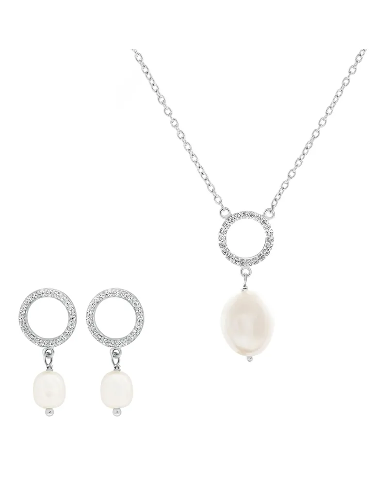 Orphelia Spa' Damen 925er Sterlingsilber Set: Halskette + Ohrringe - Silber SET-7575 Silber