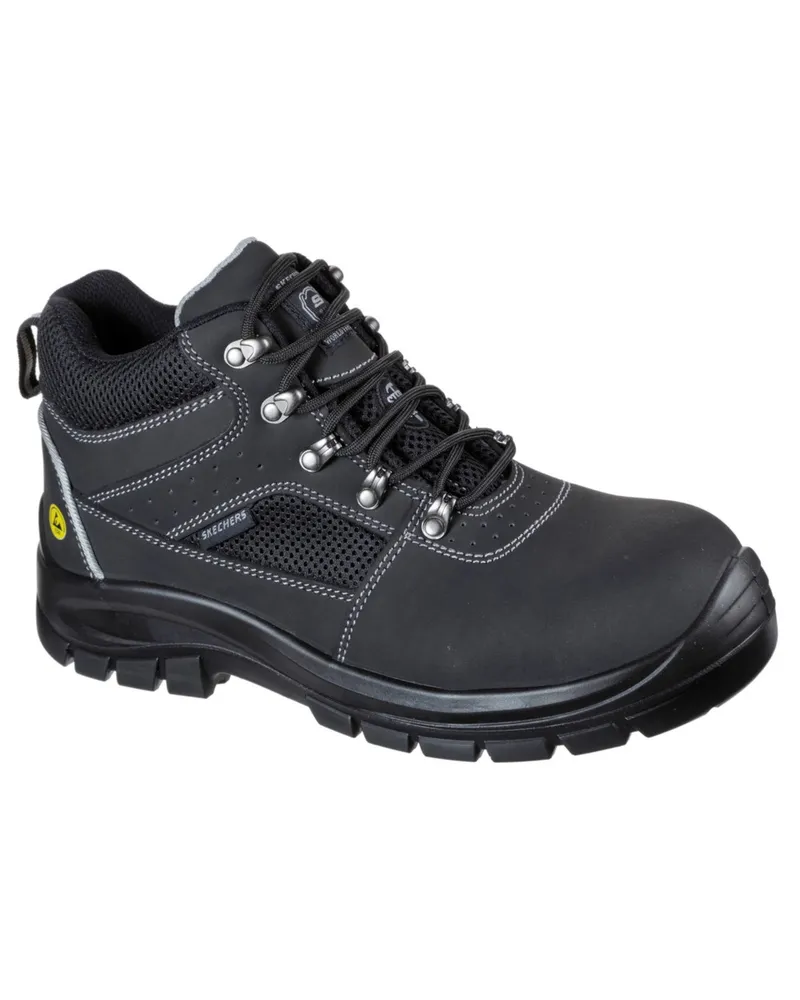 Skechers Herren Trophus Letic Memory Foam Leder Sicherheitsstiefel Schwarz