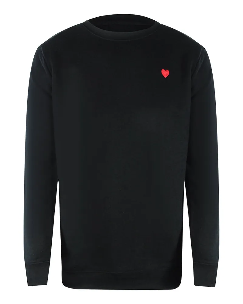 Moschino Sweatshirt mit kleinem Herzlogo - Schwarz Schwarz