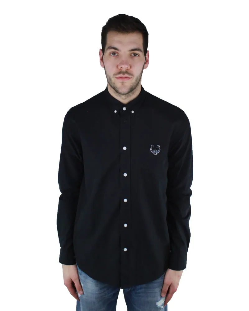 Kenzo F855CH4001LB 99 Black Casual Shirt Schwarz