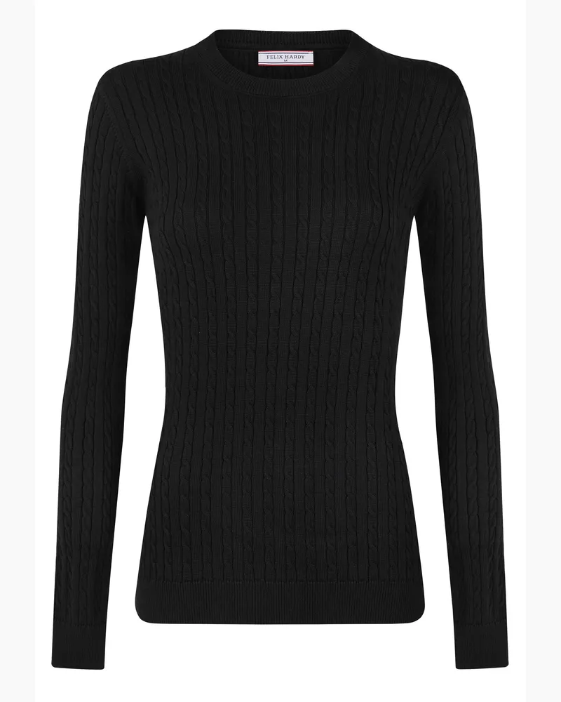 Felix Hardy Pullover Zopfmuster Pullover Mit Rundhals Schwarz