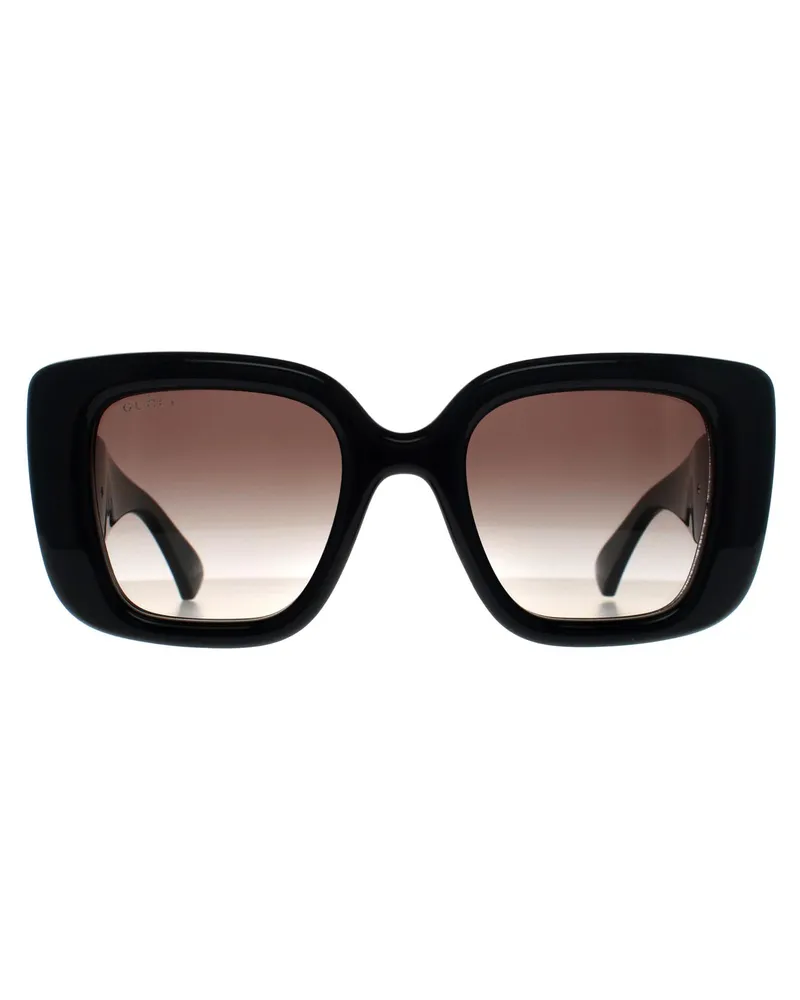 Gucci Square Womens Glänzend Schwarz Grau Farbverlauf GG1975S Schwarz