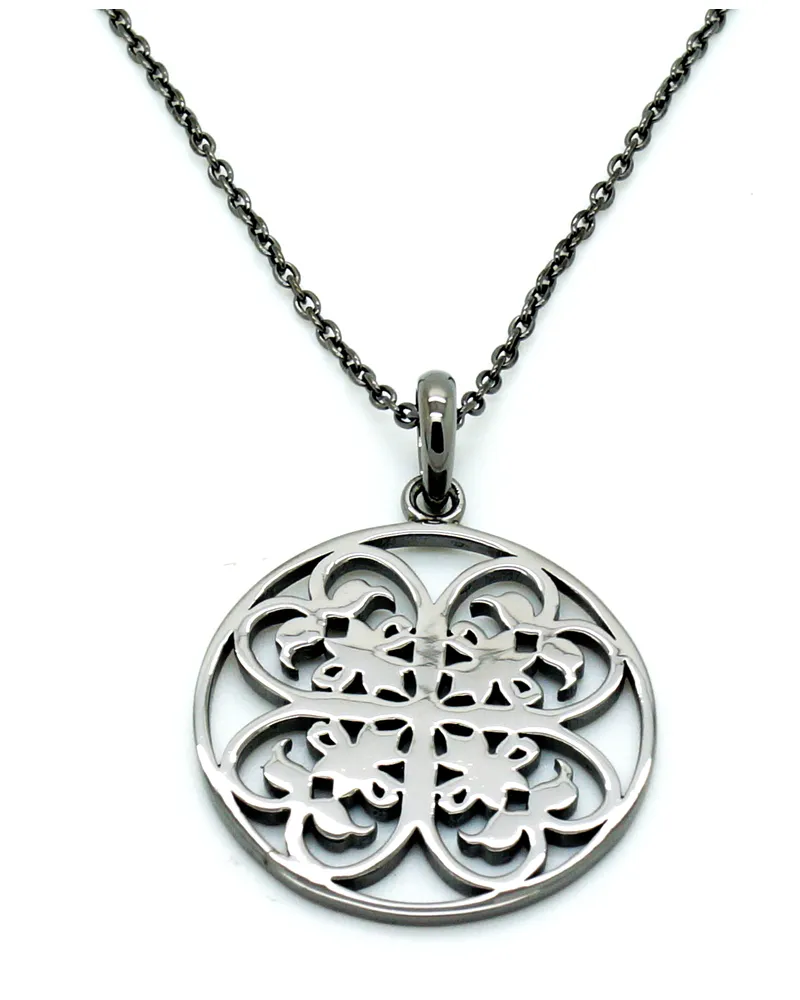 Orphelia Damen-Kette aus 925er Sterlingsilber mit Anhänger – Schwarz ZH-6036/3 Schwarz