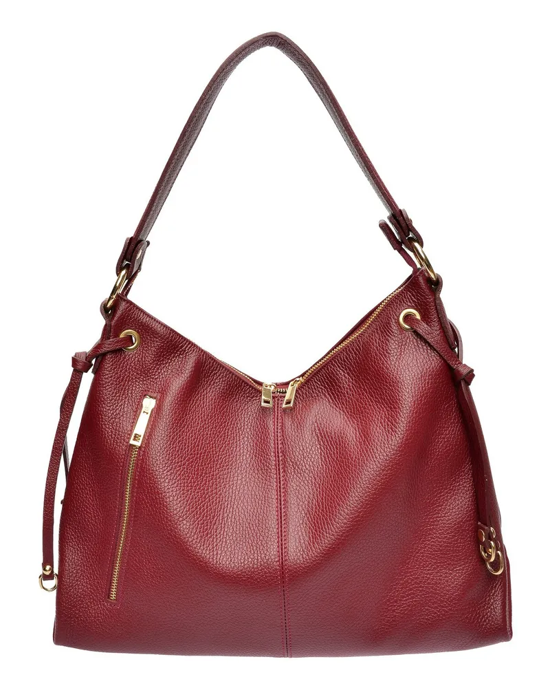 Isabella Rhea Weinfarbe Rindsledertasche Weinrot