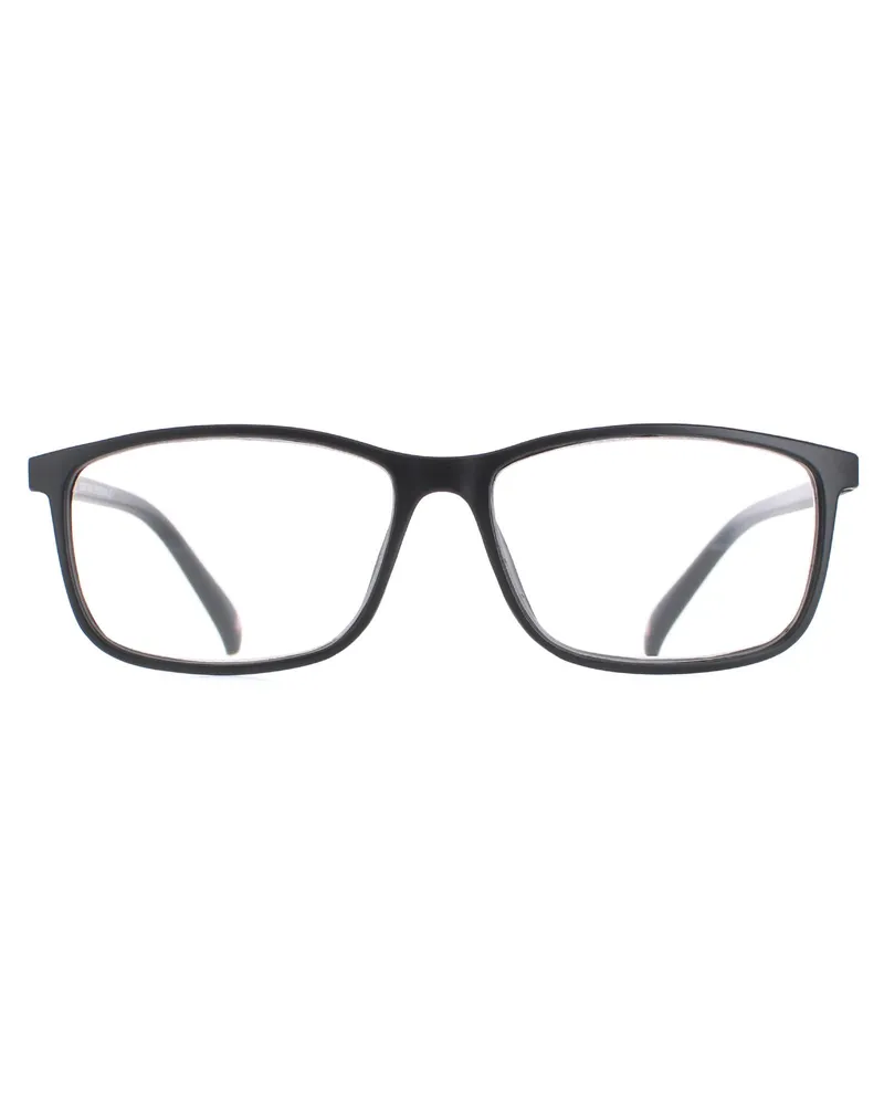 Montana Rectangle Unisex Mattschwarze Brille Schwarz
