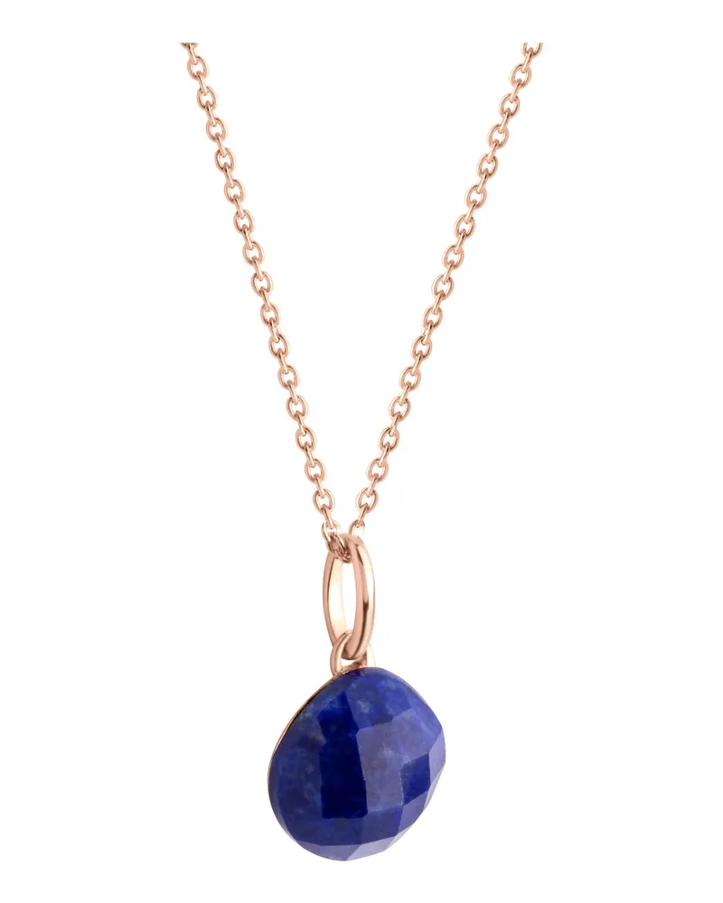 Jamelli Halskette Silber 925 rosé-vergoldet 42+3cm lang mit echtem Lapis Roségold