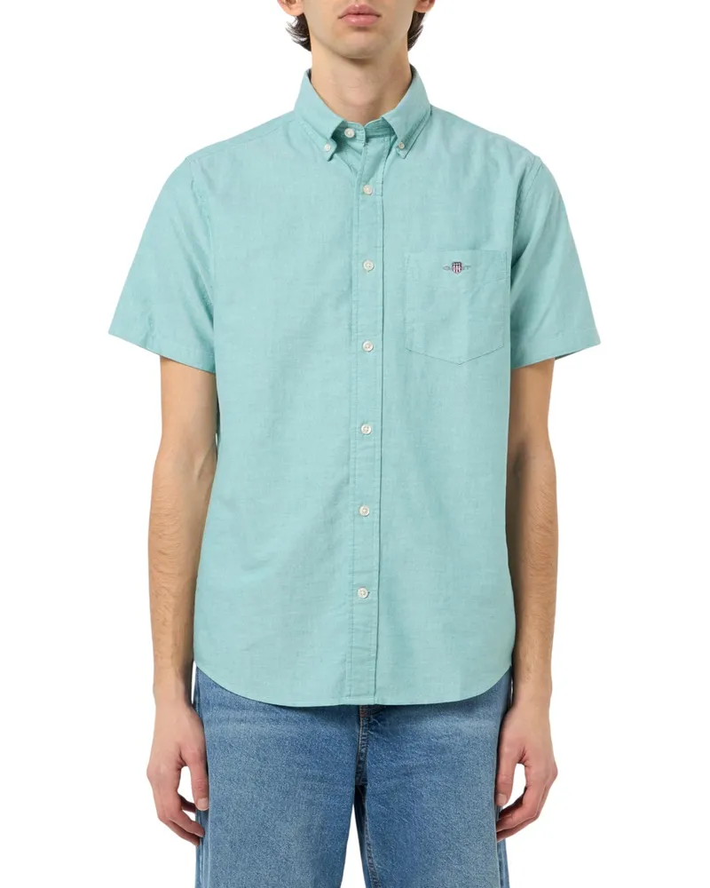 Gant Classic" Button-Down-Hemd für Herren, Oxford-Stil, kurzärmlig (Grün Grün