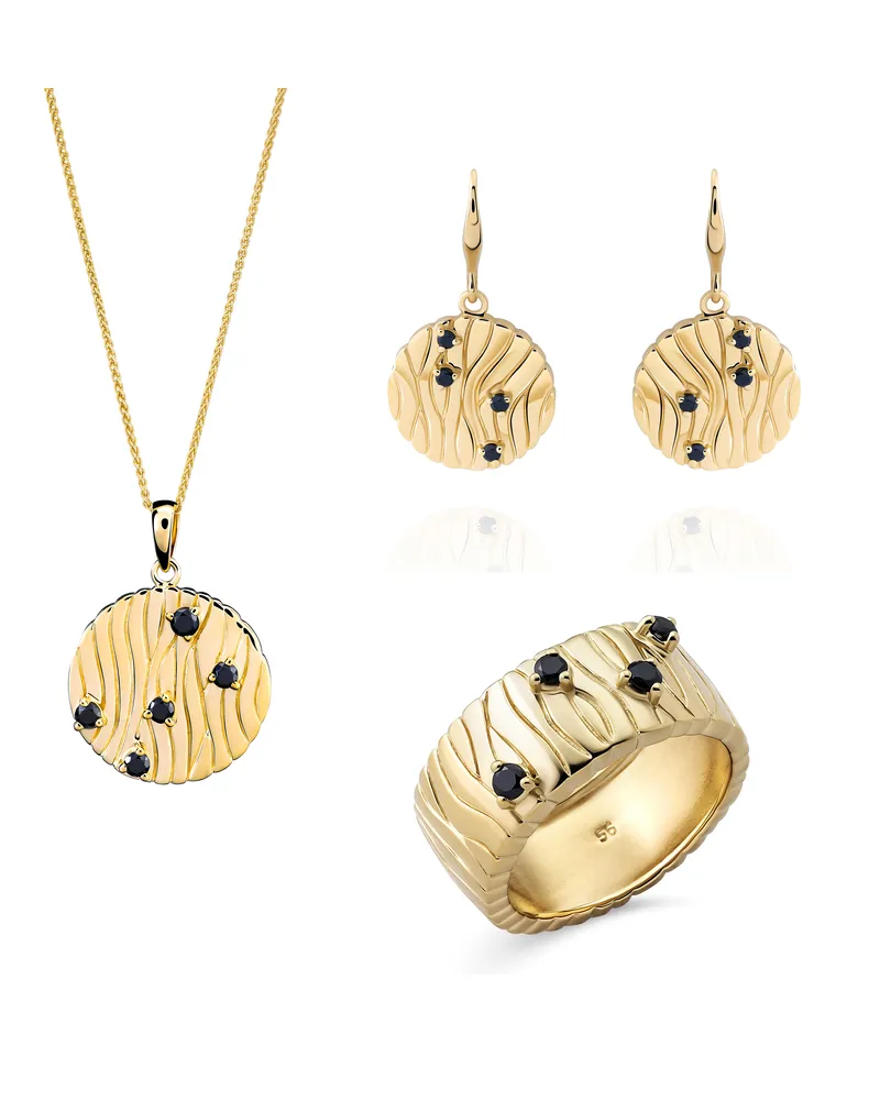 Orphelia Babette' Damen-Set aus 925er Sterlingsilber: Halskette + Ohrringe + Ring – Gold SET-7504/G Gold