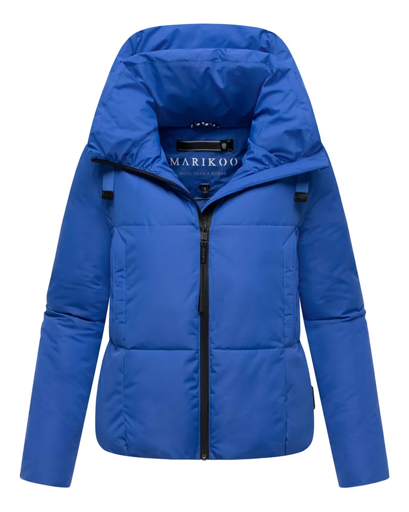 Marikoo Damen Winterjacke Ninikaa mit Kapuze & Fleece-Innenfutter Blau