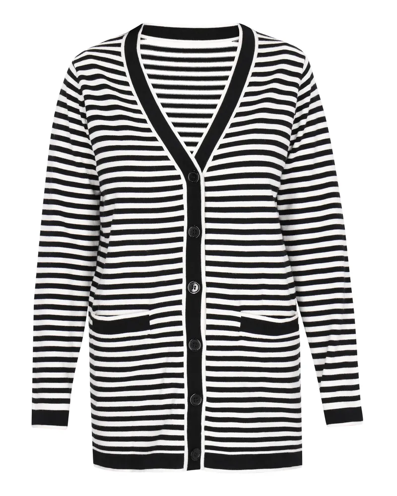 Usha Cardigan mit Streifen - Schwarz Schwarz