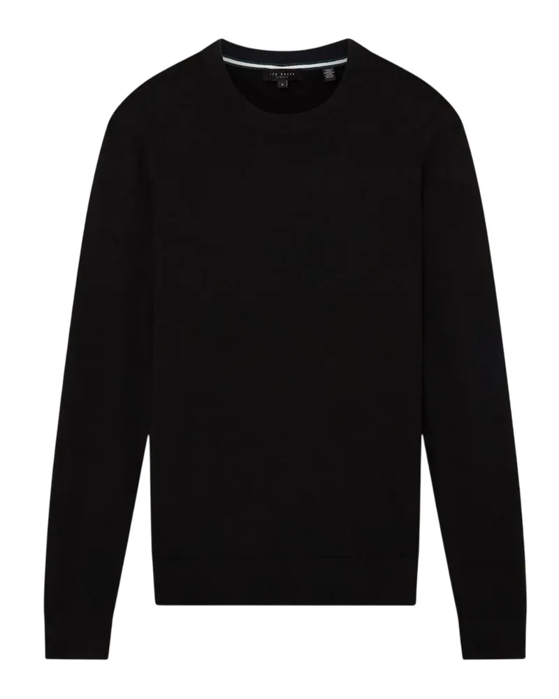 Ted Baker Pullover für Herren, Merinowolle, Langärmlig (Schwarz Schwarz
