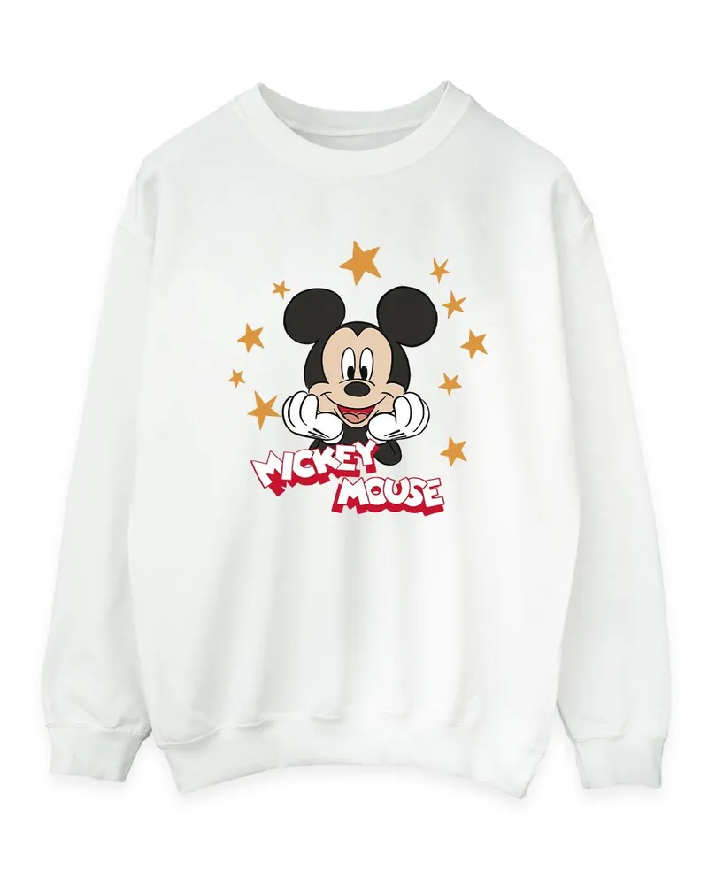 Disney Mickey Mouse Stars" Sweatshirt für Damen (Weiß Weiß