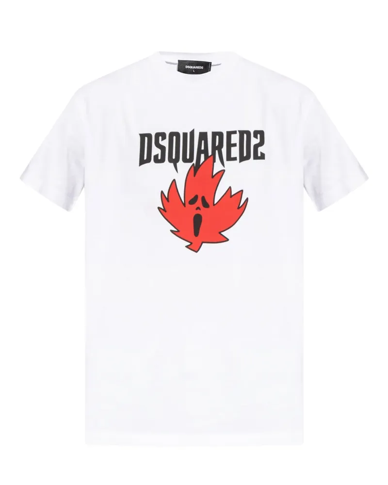 Dsquared2 Ghost Maple Leaf Cool Fit T‑Shirt - Weiß Weiß