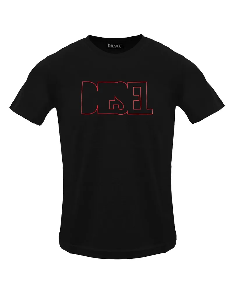 Diesel T-shirt Mit Schwarzem Kaviar-logo Schwarz