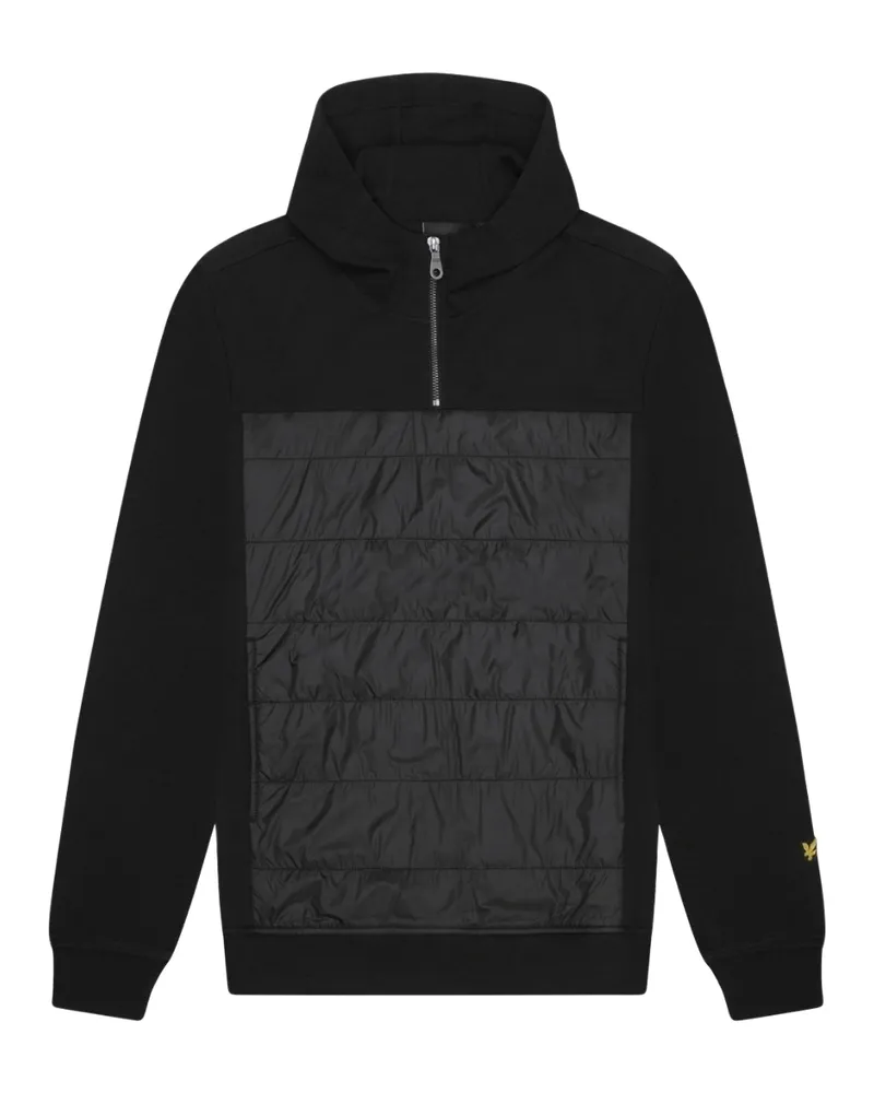 Lyle & Scott Hybrid Paneled Interlock Jet Black Kapuzenpullover Schwarz