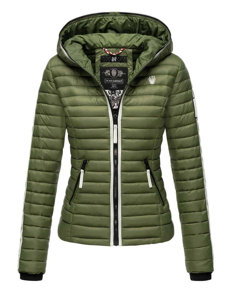 NAVAHOO Damen Steppjacke Kimuk Princess – Leicht, Modern & Mit Kapuze Grün