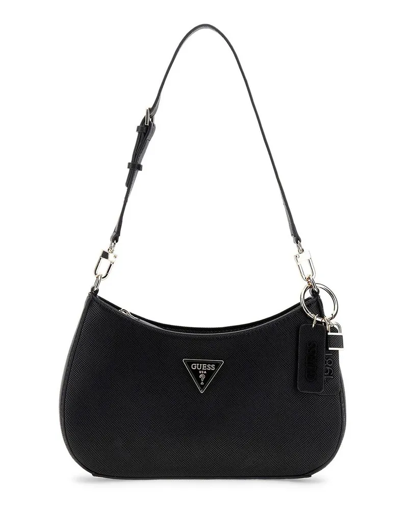 Guess Noelle II Schultertasche mit oberem Reißverschluss Schwarz