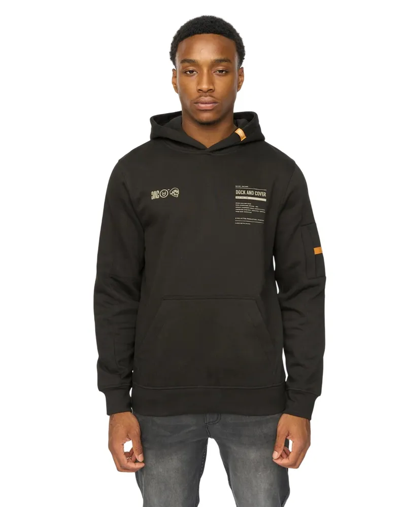 Duck and Cover Skullmatic" Kapuzenpullover für Herren (Schwarz Schwarz