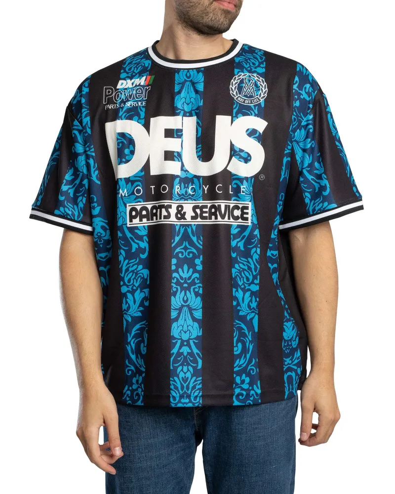 Deus Ex Machina Nouveau Moto Oversized T‑Shirt - Blau Blau