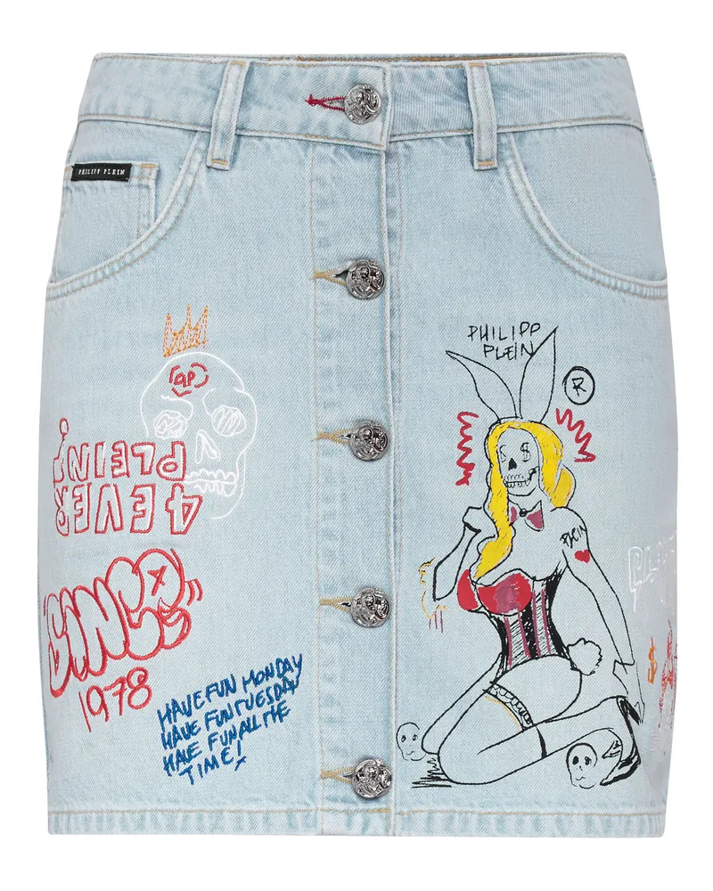 Philipp Plein Denim-Rock - Blau Blau