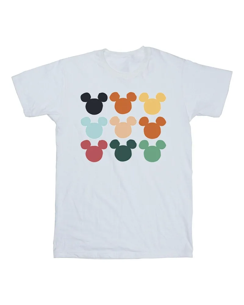Disney Mickey Mouse Heads Square" T-Shirt für Herren (Weiß Weiß