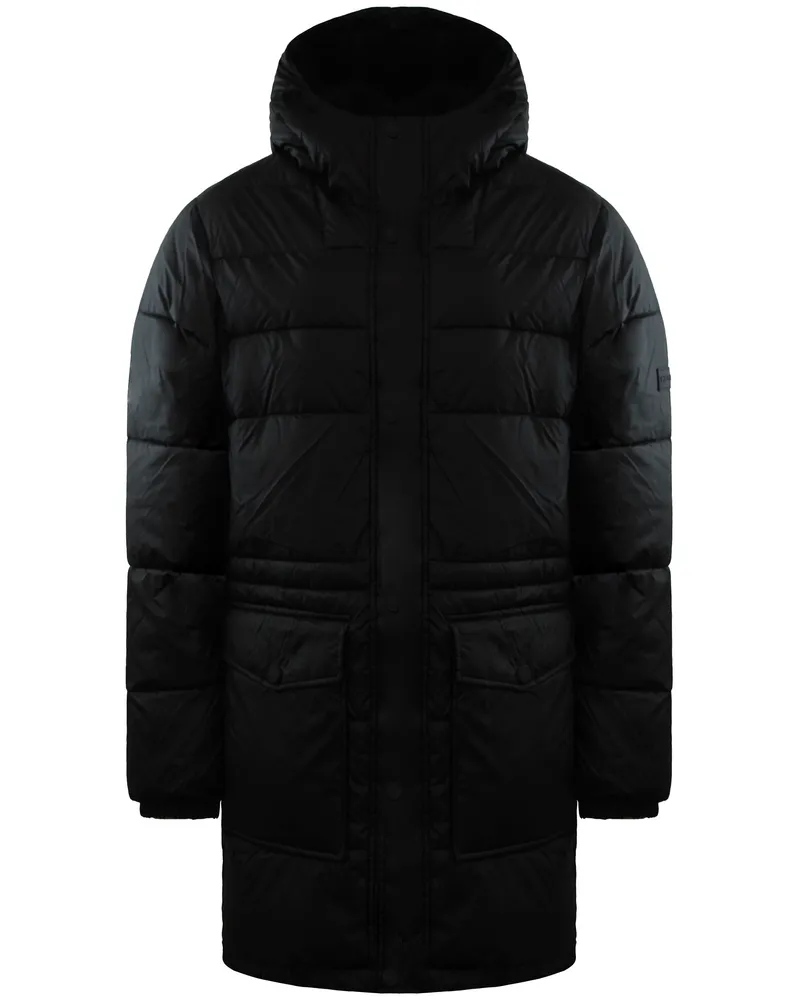 Hunter Interpid Herren-Pufferjacke, lang, Schwarz Schwarz