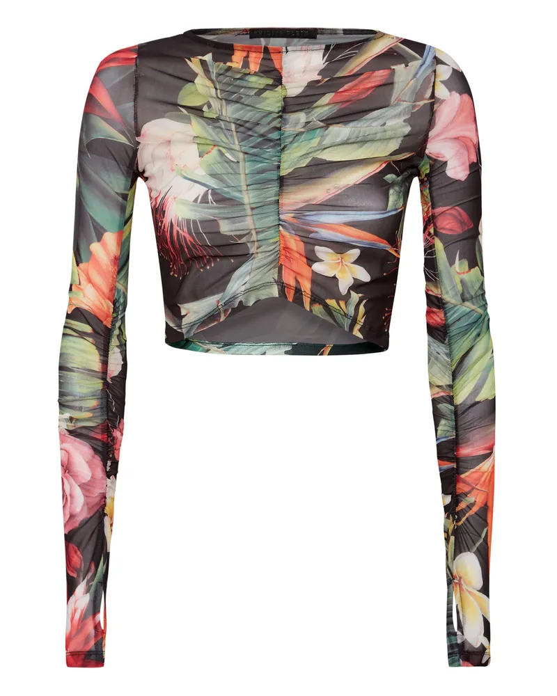 Philipp Plein Ls Oben Flowers Schwarz