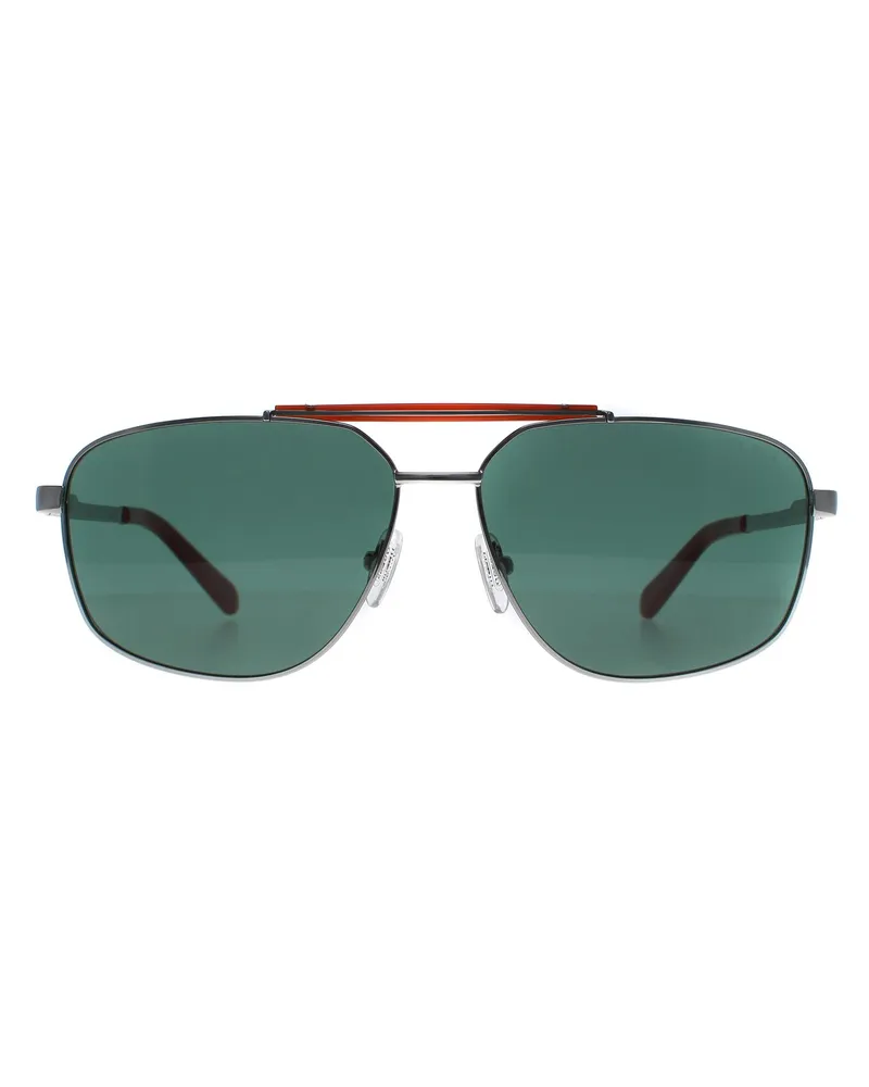 Guess Aviator Mens Glänzend Gunmetal Grün GU00054 Grau