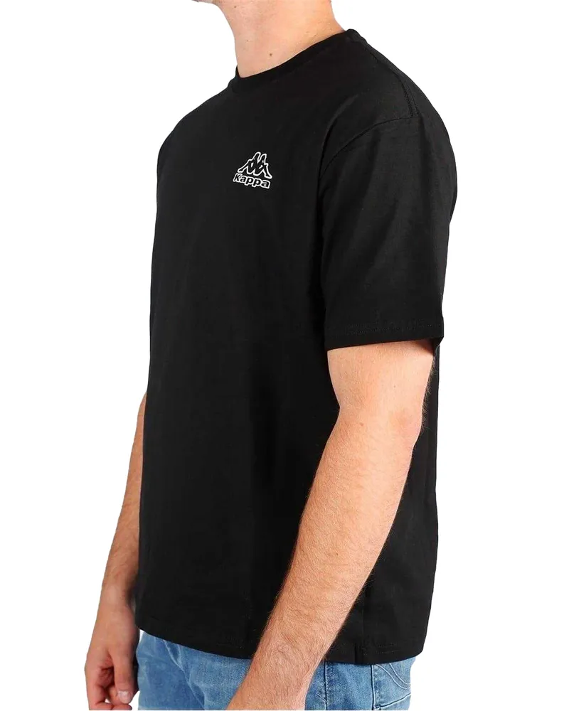 Kappa T-Shirt für Herren, Baumwolle (Schwarz Schwarz
