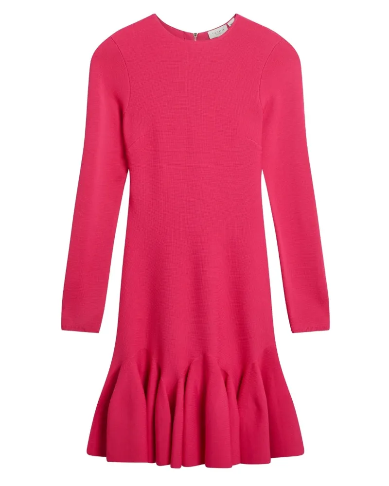 Ted Baker Loisss Flippy Rock, Langärmeliges Fuchsiafarbenes Minikleid Rosa