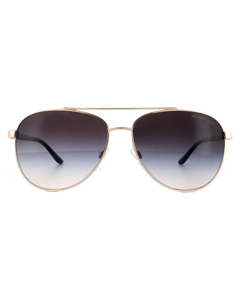 Michael Kors Aviator Womens Rose Gold Braun Gradient Sonnenbrille Gold