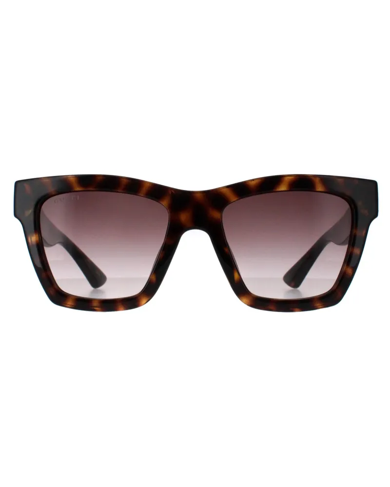 Gucci Quadratische Damen Sonnenbrille Havanna Braun Verlauf GG1714S Braun