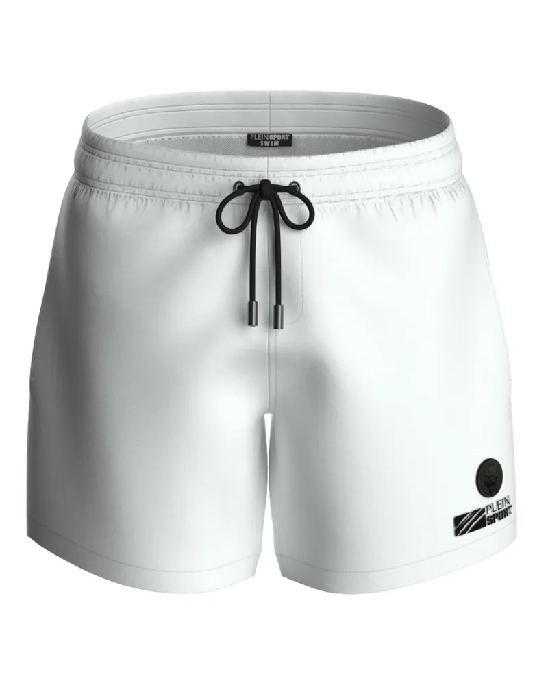 Philipp Plein Boardshorts Schwimmshorts in Weiß Weiß