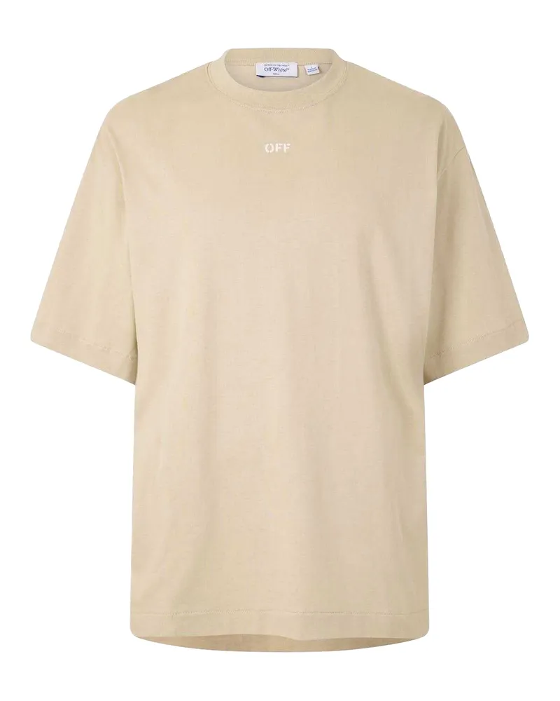 OFF-WHITE Off White - "Arrow Skate" T-Shirt für Herren, Rundhalsausschnitt (Braun/Weiß Braun