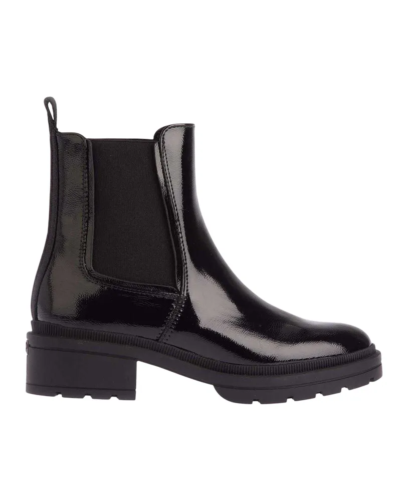 Rocket Dog Iggie" Stiefeletten für Damen, Lackleder, Blockabsatz (Schwarz Schwarz