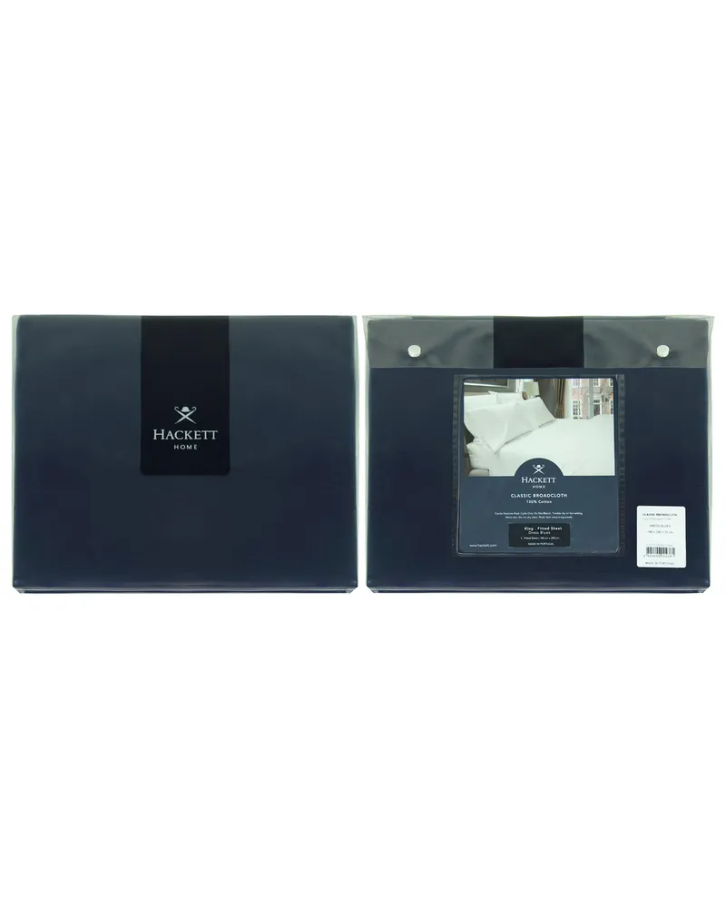 Hackett Home Klassisches Uni Spannbetttuch König Blau