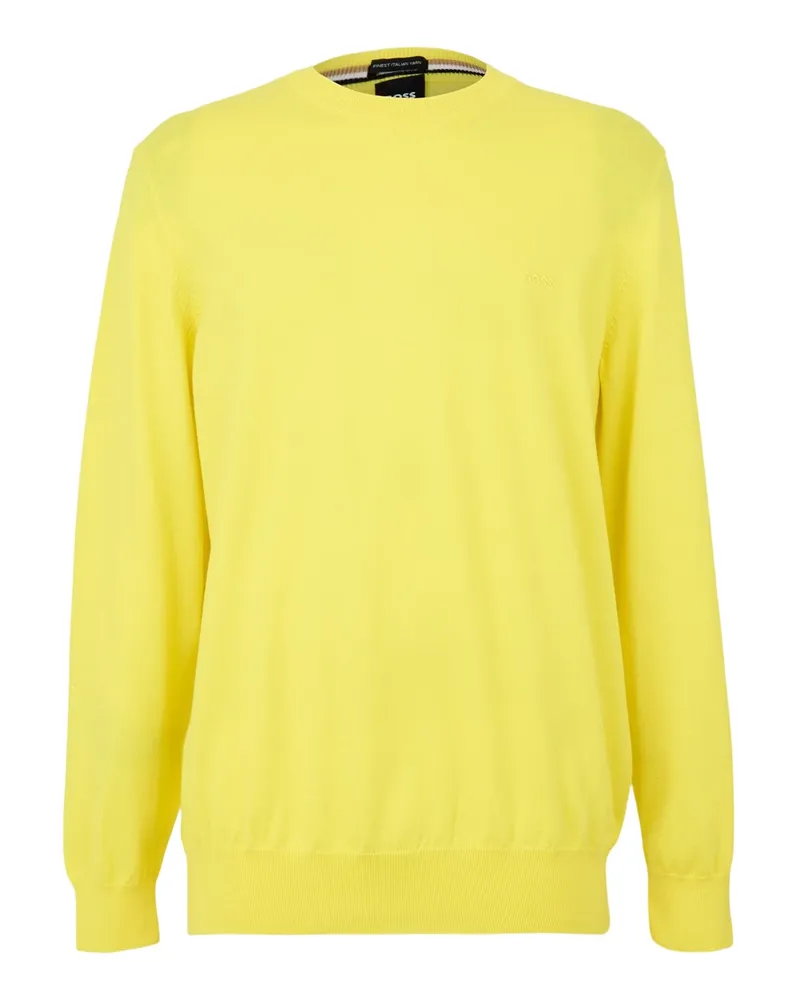 HUGO BOSS Pascas" Pullover für Herren, gewebter Stoff (Leuchtend Gelb Gelb