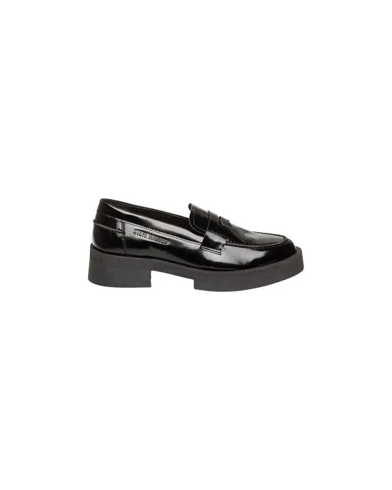 Steve Madden Marina" Penny-Schlupfschuhe für Damen, Lackleder, Low Block Heel (Schwarz Schwarz