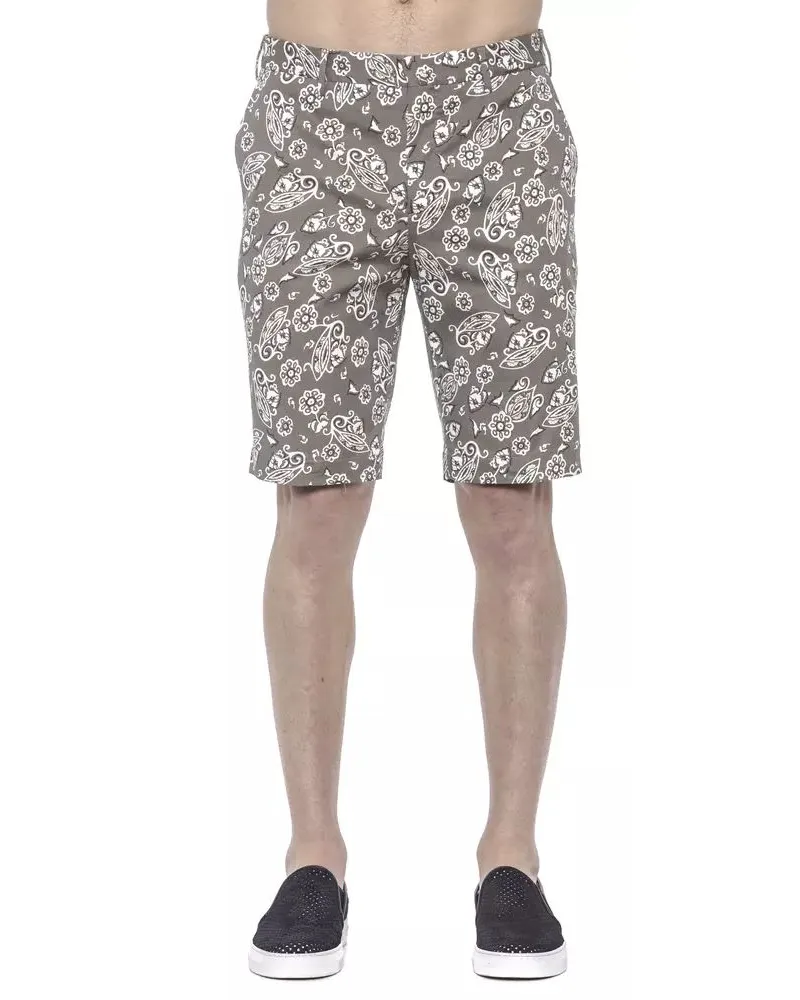PT TORINO Paisley Sommer Shorts Relaxed Fit Grau