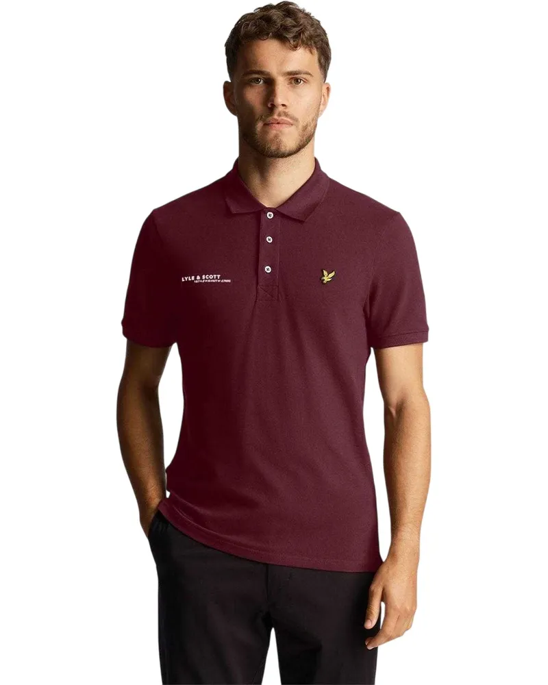 Lyle & Scott Ordinate" Poloshirt für Herren, kurzärmlig (Burgunderrot Bordeaux