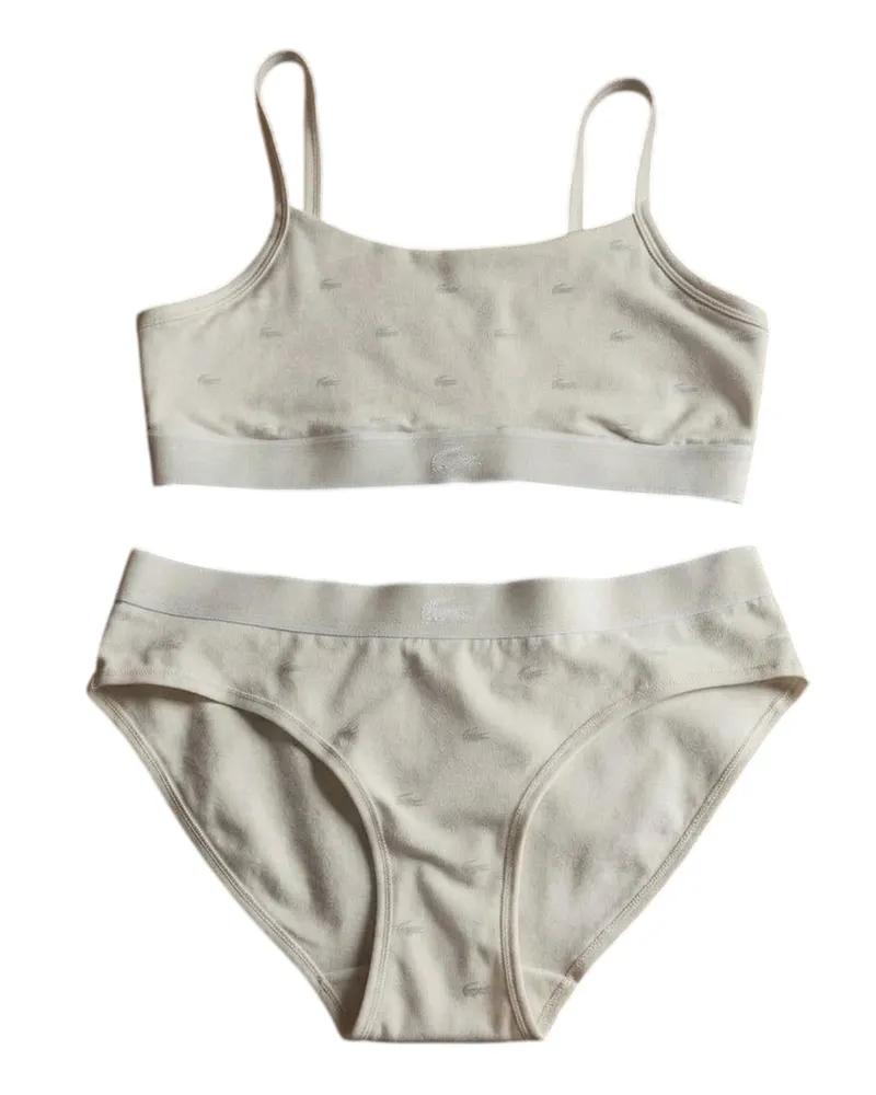 Lacoste Slips für Damen, Baumwolle, Stretch (Weiß Weiß