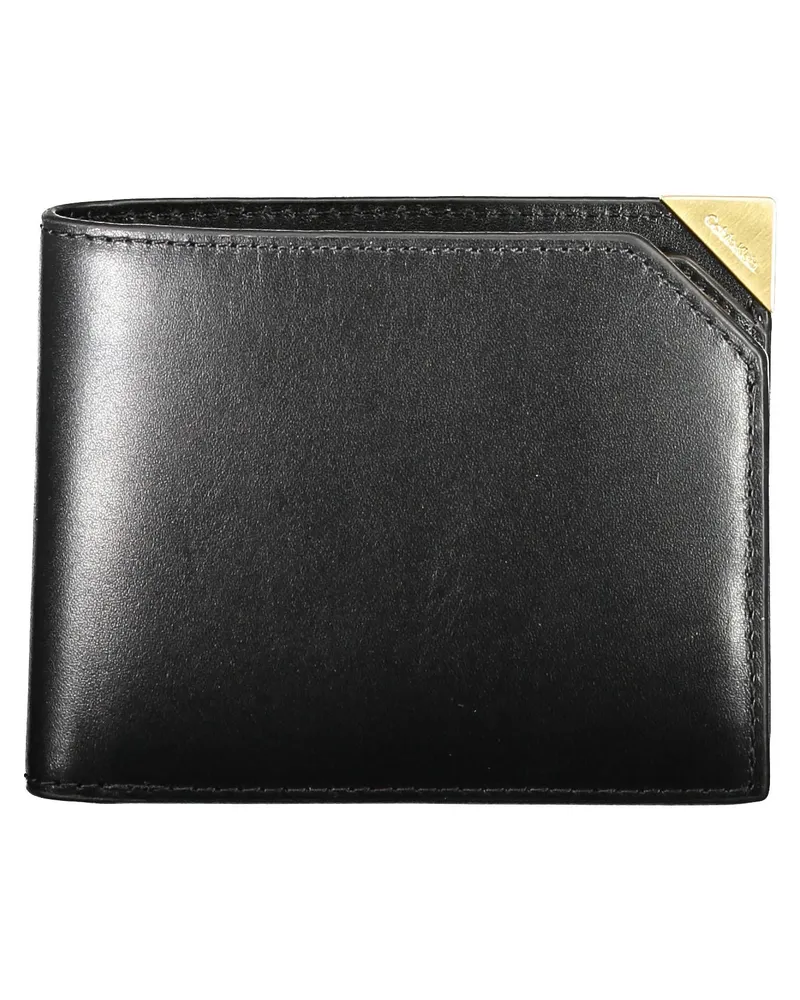 Calvin Klein Leder Wallet Minimalistisches Design Schwarz