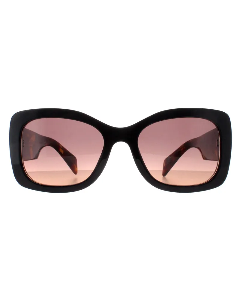 Prada PRA08S 12O50C mahagonibraune Sonnenbrille mit Farbverlauf Schwarz