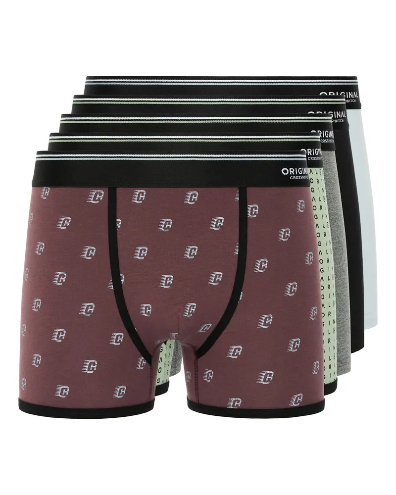 CrossHatch Motifix" Boxershorts für Herren (5er-Pack) (Bunt Grün