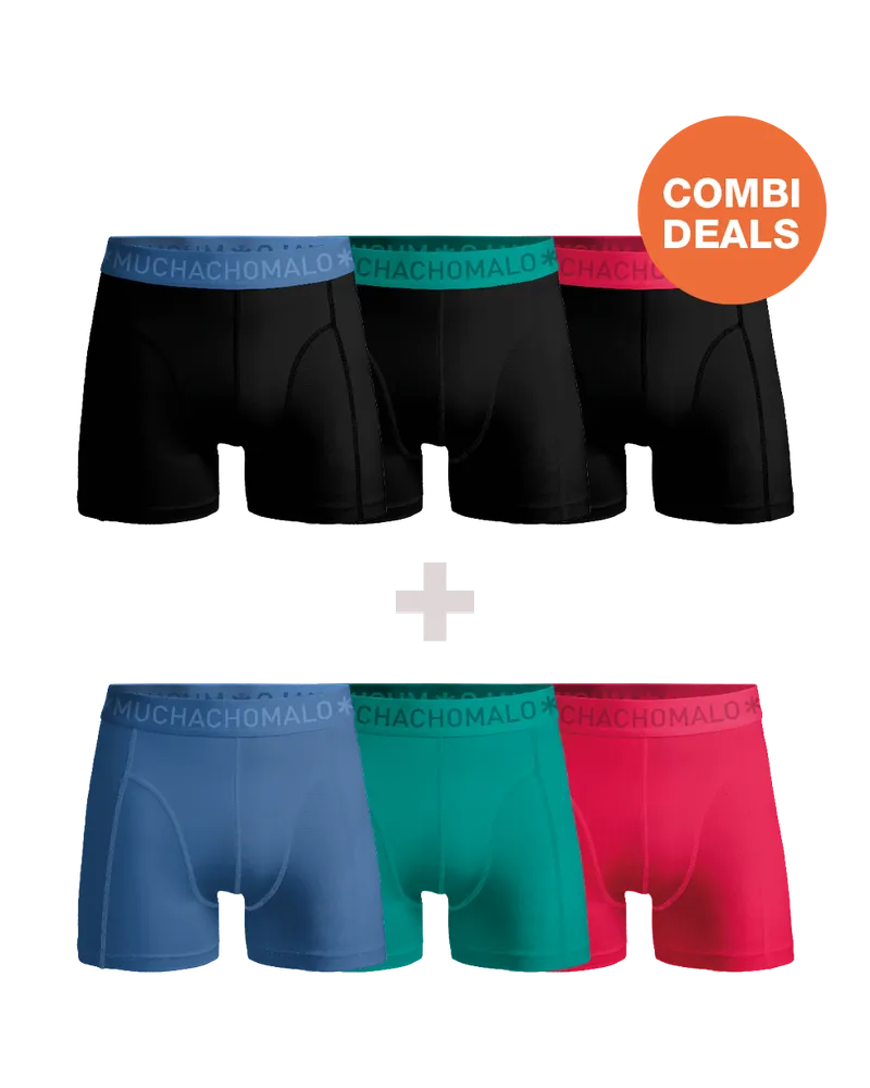 Muchachomalo Herren Boxershorts – 3+3 Stück – Herren Unterhosen Mehrfarbig