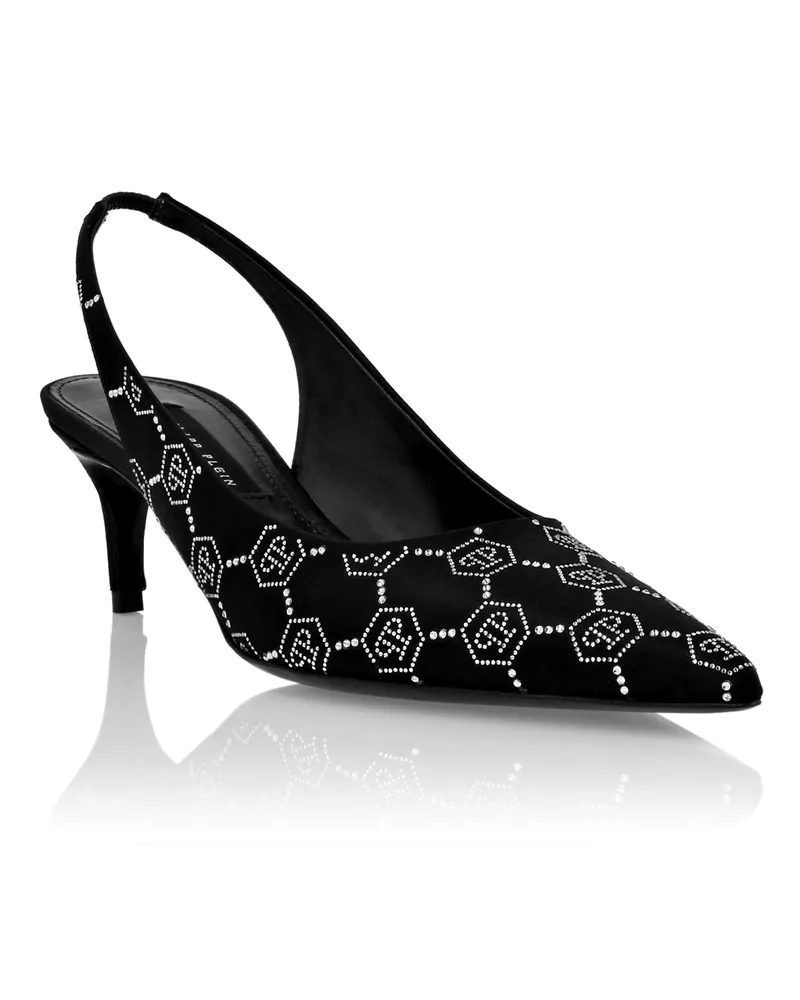 Philipp Plein Slingback-Schuhe Monogram Schwarz