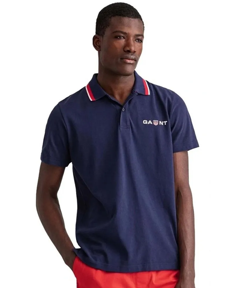 Gant Herren Retro-Poloshirt Blau