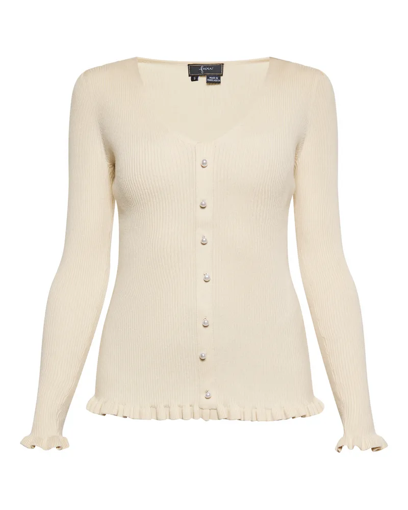 FAINA Strickjacke Damen Elfenbein Elfenbein