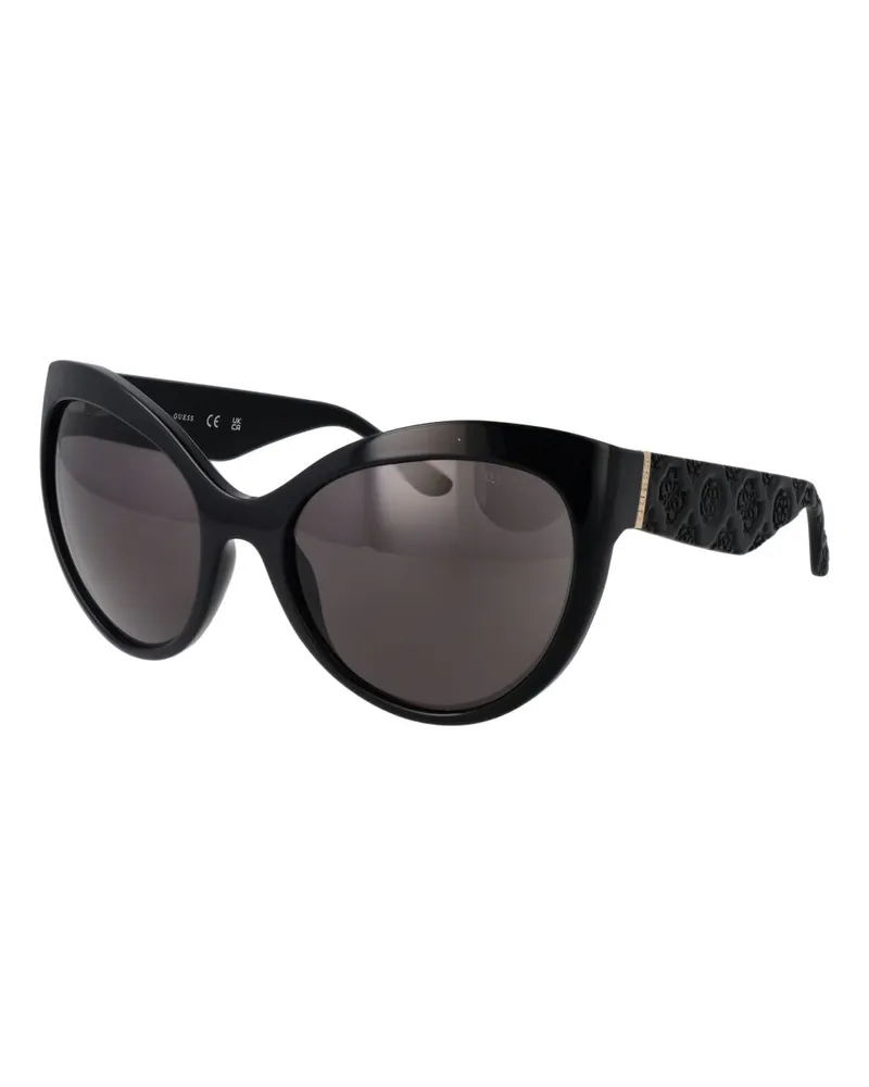 Guess Sonnenbrille mit gemusterten Bügeln Schwarz