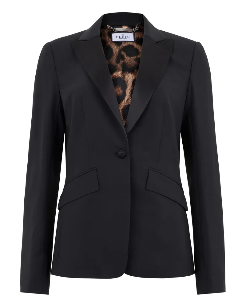 Philipp Plein Single Breasted Fit Blazer Skull Schwarz